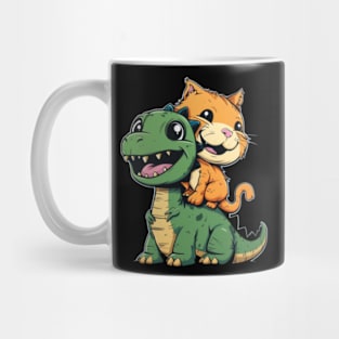 Mysterious Cat Dinosaur Mug